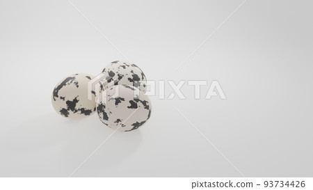 3 quail eggs, white background 93734426