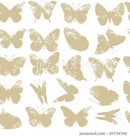 Seamless pattern beige butterflies. Vector illustration Seamless pattern beige butterflies. Vector illustration 93734740