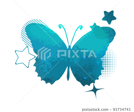 Butterfly isolated logo. Light blue watercolor abstract butterfly. Vector illustration Butterfly isolated logo. Light blue watercolor abstract butterfly. Vector illustration 93734741