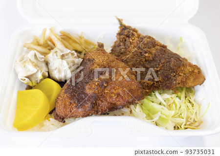 Delicious fried horse mackerel bento Delicious fried horse mackerel bento 93735031