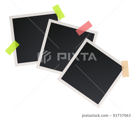 Square photo card. Blank frame realistic mockup Square photo card. Blank frame realistic mockup 93737063