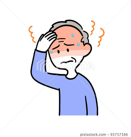 An elderly man who seems to have a high fever An elderly man who seems to have a high fever 93737166
