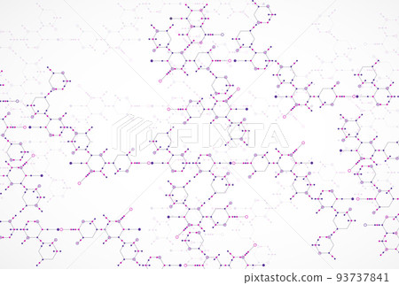 Abstract  technology hexagonal background. Connection structure. 93737841
