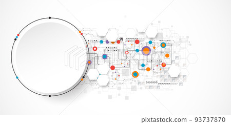 Abstract color digital communication technology background. Vector illustration 93737870