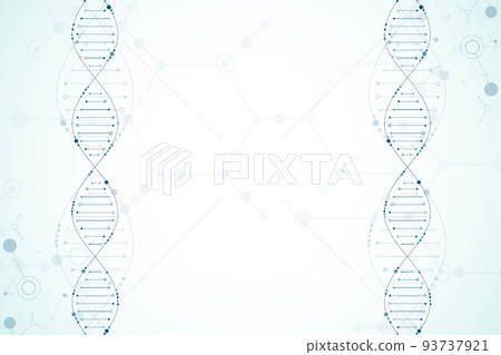 Science template, wallpaper or banner with a DNA molecules. Science template, wallpaper or banner with a DNA molecules. 93737921