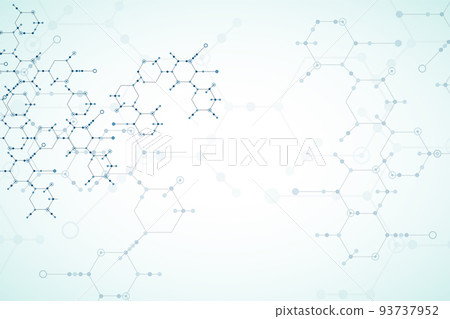 Abstract  technology hexagonal background. Connection structure. 93737952
