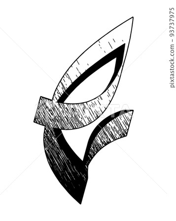 Monochrome decorative font isolated on white background.Uppercase vector letter. Monochrome decorative font isolated on white background.Uppercase vector letter. 93737975