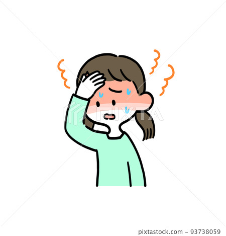 A girl who seems to have a high fever A girl who seems to have a high fever 93738059