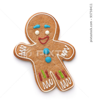 Top view of gingerbread man Top view of gingerbread man 93738411