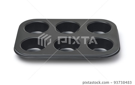 Front view of empty muffin tin tray Front view of empty muffin tin tray 93738483