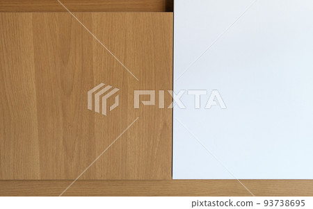 Closeup of the wooden cabinet in the minimal style. Closeup of the wooden cabinet in the minimal style. 93738695