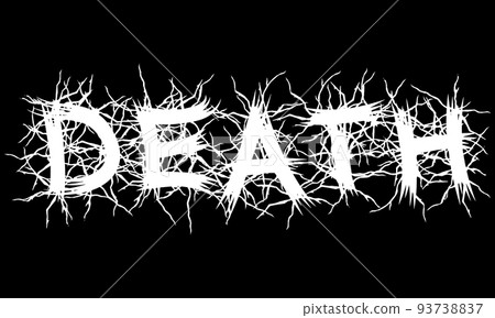 Vector lettering of word DEATH.Metal music style.Grunge font. 93738837