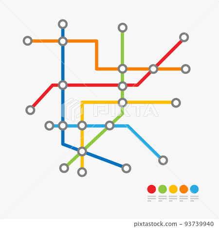 Underground Metro Map or Subway Transportation Scheme. Vector 93739940