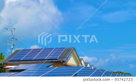 Solar town solar house smart grid image material background Solar town solar house smart grid image material background 93742723