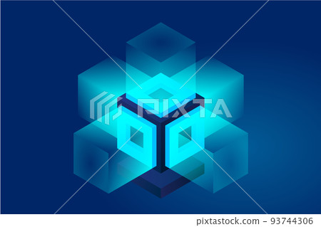 Server. Digital space. Data storage. Data center. Big Date. Conceptual illustration, data flow Server. Digital space. Data storage. Data center. Big Date. Conceptual illustration, data flow 93744306
