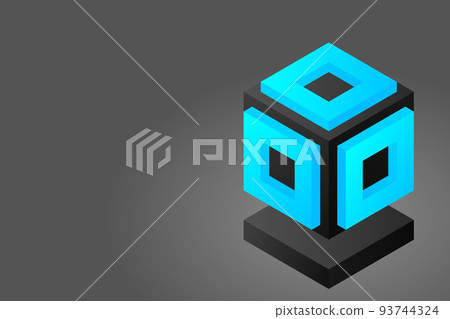 Server. Digital space. Data storage. Data center. Big Date. Conceptual illustration, data flow 93744324