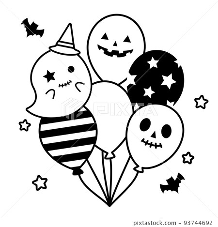 著色 / 可愛的萬聖節幽靈氣球 93744692