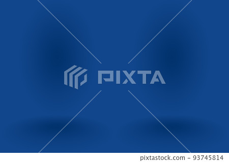 Gradient Blue abstract background. Smooth Dark blue with Black vignette Studio. 93745814