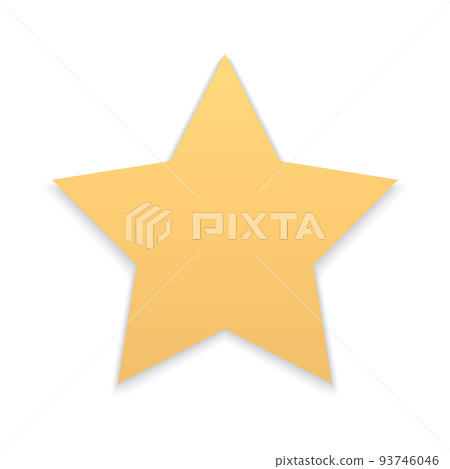 Realistic golden five pointed star matt texture surface silhouette decorative design vector 93746046