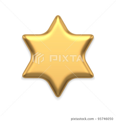 Realistic luxury golden six pointed star metallic gloss foil balloon 3d template vector illustration Realistic luxury golden six pointed star metallic gloss foil balloon 3d template vector illustration 93746050