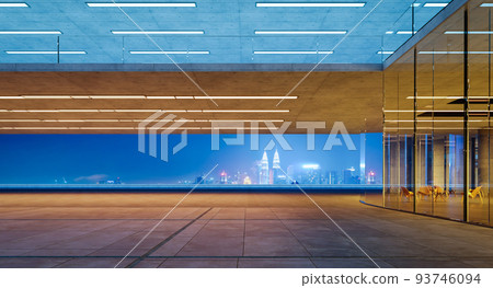 Modern glass wall commercial buildings exterior with citiscape view Modern glass wall commercial buildings exterior with citiscape view 93746094
