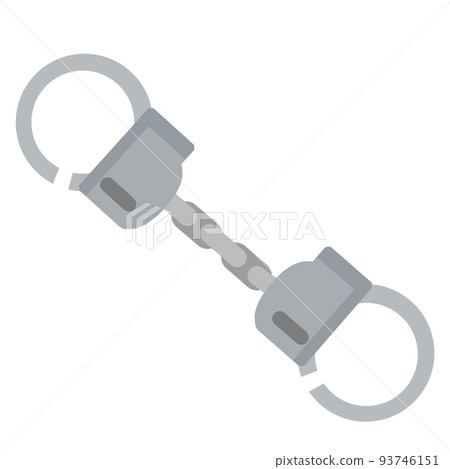 Handcuff. Icon of arrest of offender. Handcuff. Icon of arrest of offender. 93746151