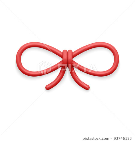 Classic red tied knot festive decor Christmas tree hanging or interior design 3d template vector Classic red tied knot festive decor Christmas tree hanging or interior design 3d template vector 93746153