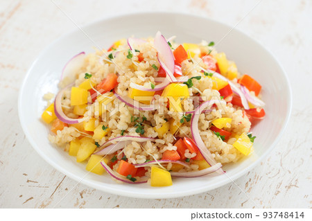 Salad style brown rice Salad style brown rice 93748414
