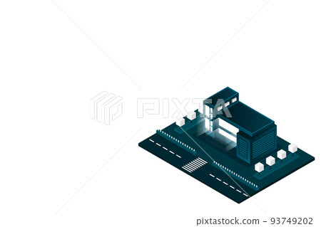 Smart city or intelligent building isometric vector concept. Modern smart city urban planning and development infrastructure buildings Smart city or intelligent building isometric vector concept. Modern smart city urban planning and development infrastructure buildings 93749202