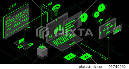 Internet of things (IOT) banner. Everything connectivity device concept network Internet of things (IOT) banner. Everything connectivity device concept network 93749262