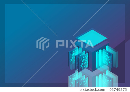 Data center isometric icon, database and cloud data storage concept, PCB slot, server room 93749273