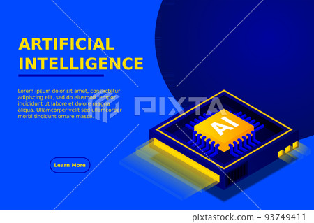 Artificial intelligence, AI web banner, isometric cloud computing concept, data mining, isometric, neural network, machine programming 93749411