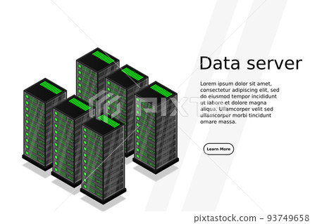 Mainframe, powered server, high technology concept, data center, cloud data storage 93749658
