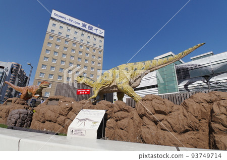 Dinosaur monument in front of Fukui station 93749714