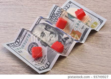 House and dollar banknote House and dollar banknote 93749927