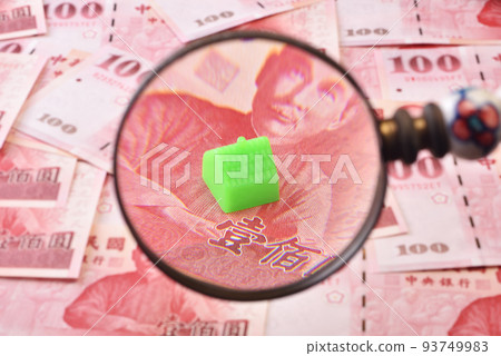 Houses and New Taiwan dollar banknote Houses and New Taiwan dollar banknote 93749983