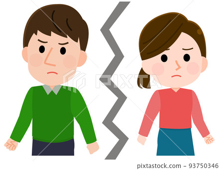 Divorced couple Discord man and woman illustration 93750346