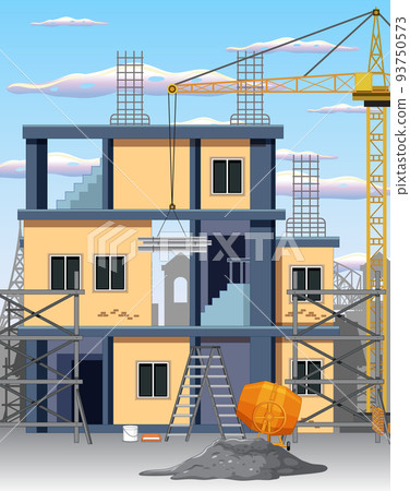 Building construction site scene Building construction site scene 93750573
