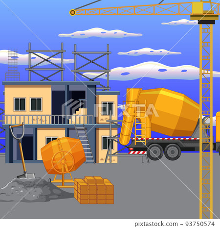 Building construction site scene Building construction site scene 93750574