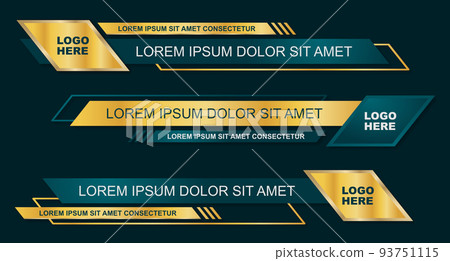 Modern geometric lower third banner template design. Colorful lower thirds set template vector 93751115