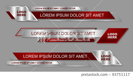 Modern geometric lower third banner template design. Colorful lower thirds set template vector 93751117
