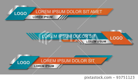 Modern geometric lower third banner template design. Colorful lower thirds set template vector Modern geometric lower third banner template design. Colorful lower thirds set template vector 93751123