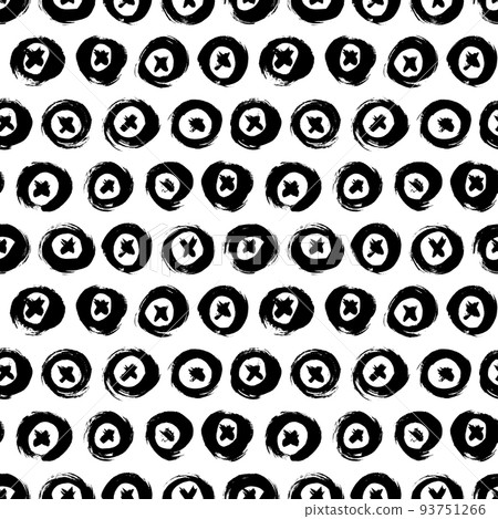 Seamless pattern with bold circles and crosses. Seamless pattern with bold circles and crosses. 93751266