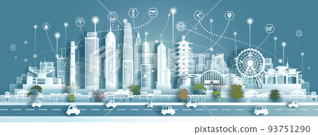 Technology wireless network communication smart city with architecture landmarks Hong kong. Technology wireless network communication smart city with architecture landmarks Hong kong. 93751290