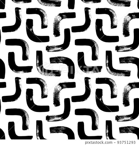 Hand drawn curved lines vector seamless pattern. Hand drawn curved lines vector seamless pattern. 93751293