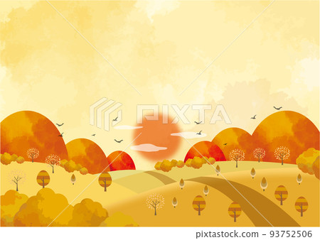 Autumn mountains at dusk background material Autumn mountains at dusk background material 93752506