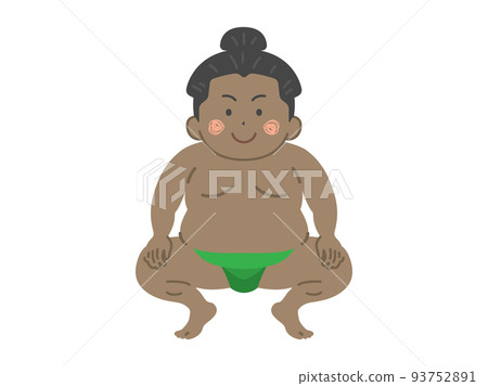 外國摔跤手收緊 mawashi 的插圖 93752891