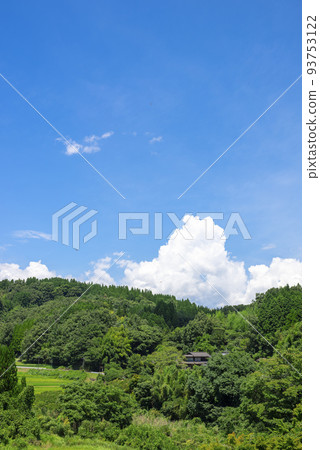 Japanese countryside summer scenery Japanese countryside summer scenery 93753122