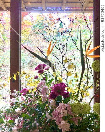 Flowers and autumn leaves taken in Kyoto 93753493