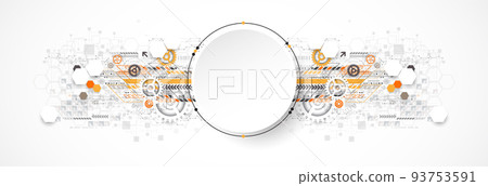 Abstract circle technology concept. Circuit board, high computer color background. 93753591